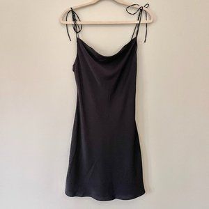 TALL Satin Tie Strap Cowl Neck Mini Slip Dress